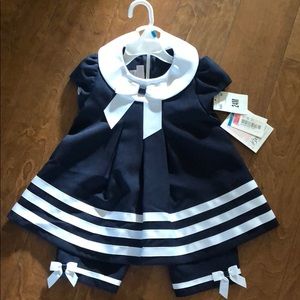Two-piece Navy/White sailor style outfit